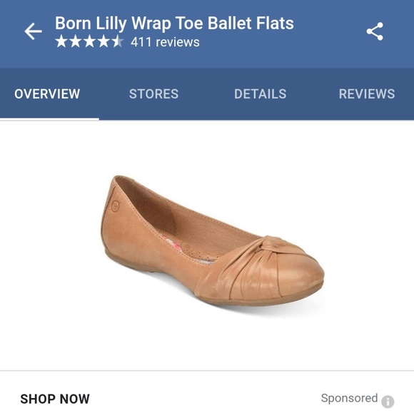 Nude BORN Macy's Lilly Leather Ballet Flats! - Picture 1 of 8